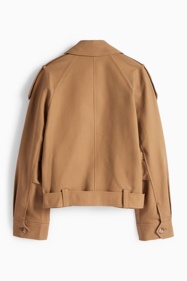 Dames - Jas met ceintuur - beige