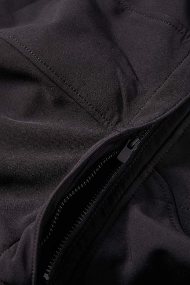 Hommes - Veste à coquille souple avec capuche - déperlante - noir