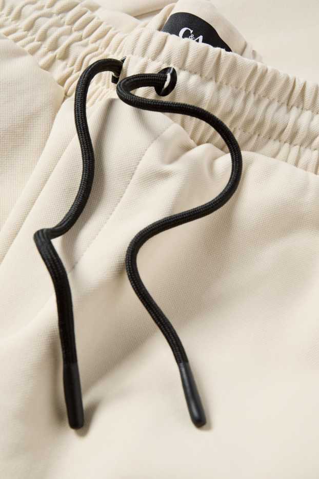 Pánské - Teplákové šortky - strukturované - světle béžová