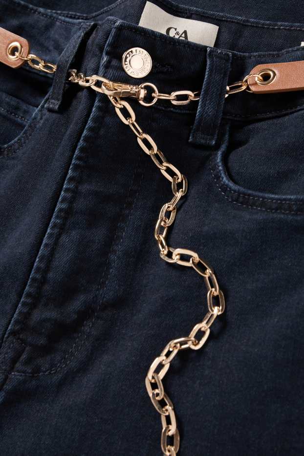 Donna - Jeans svasati con cintura - vita alta - LYCRA® - jeans blu scuro