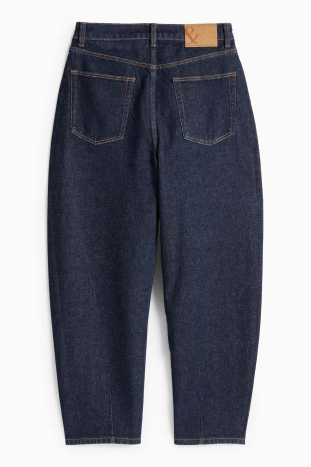 Dámské - Barrel jeans - high waist - džíny - tmavomodré