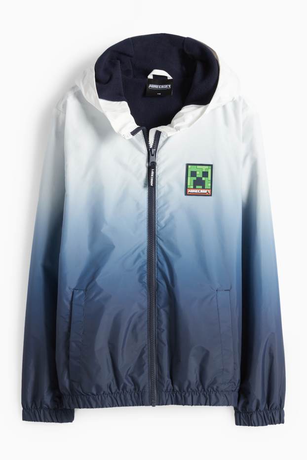 Kinder Jungen - Minecraft - Jacke - gemustert - dunkelblau