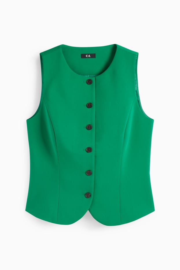 Dámské - Business vesta - se zúženým pasem - zelená