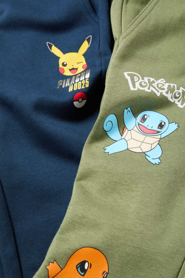 Kinder Buben - Multipack 2er - Pokémon - Jogginghose - dunkelgrün / dunkelblau