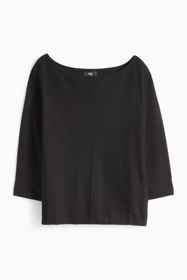 Dámské - Svetr z jemného úpletu - černá