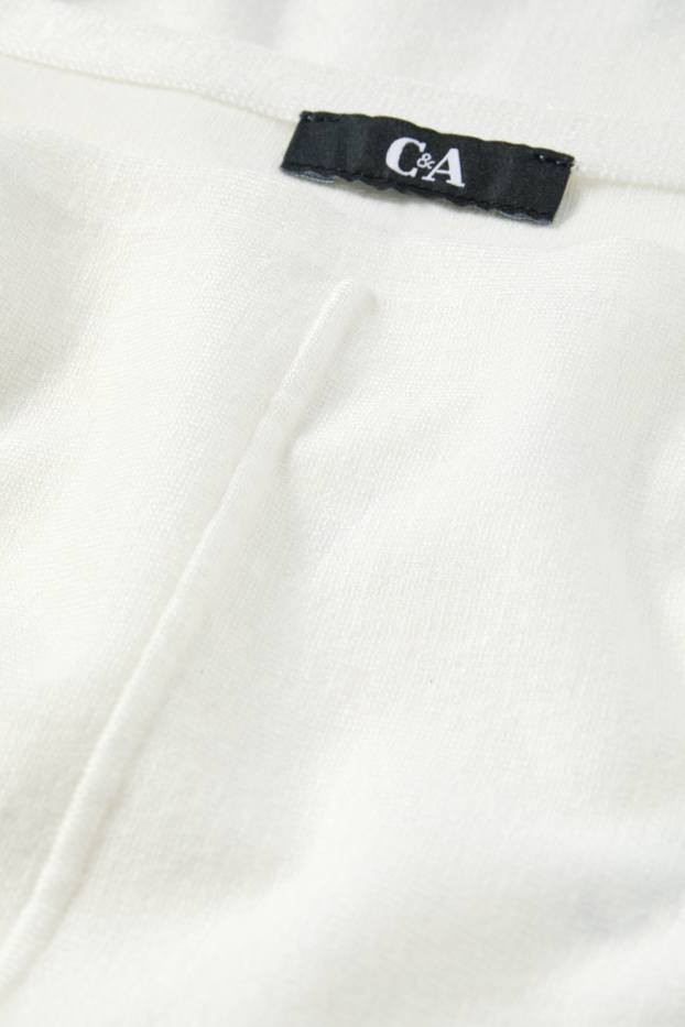 Dames - Fijn gebreide trui - crème wit