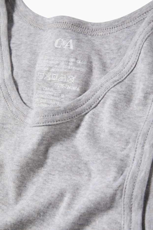 Home - Paquet de 3 - samarreta interior - canalé fi - gris clar jaspiat