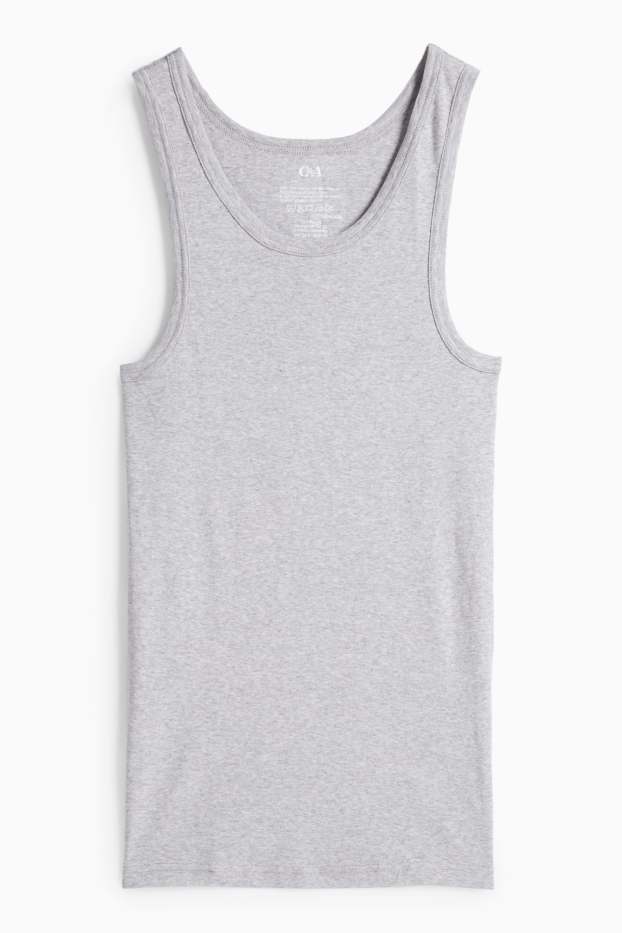 Home - Paquet de 3 - samarreta interior - canalé fi - gris clar jaspiat