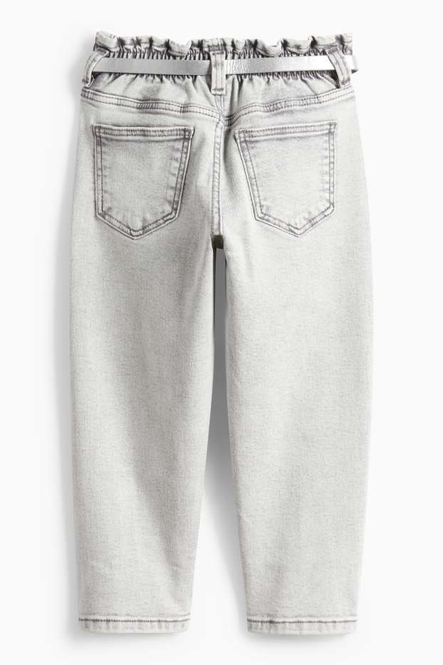 Nena - Texans d’ajust recte amb cinturó - texà gris clar