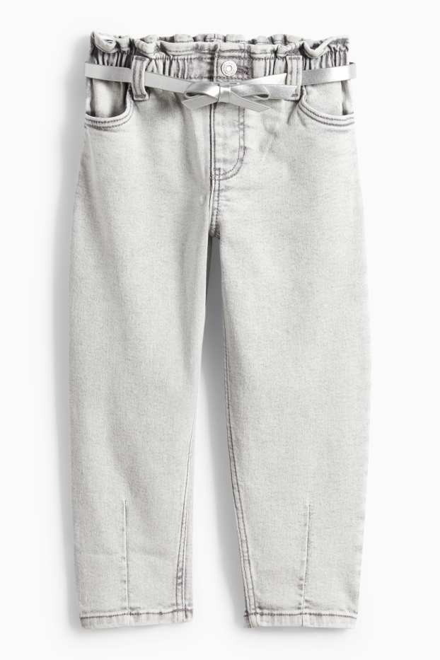 Nena - Texans d’ajust recte amb cinturó - texà gris clar