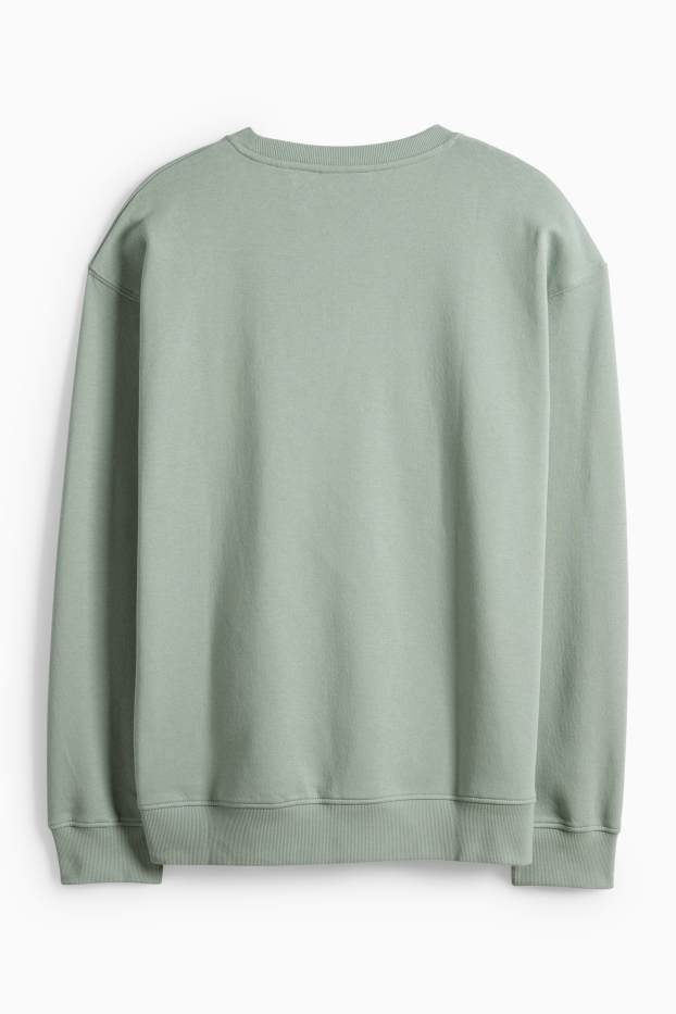 Bărbați - Bluză de molton supradimensionată - verde