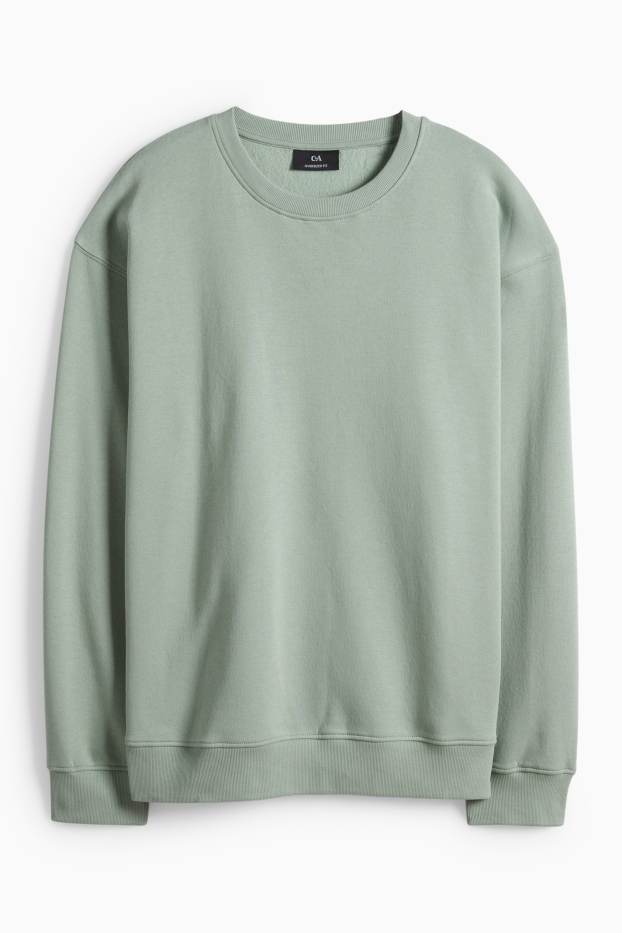 Bărbați - Bluză de molton supradimensionată - verde