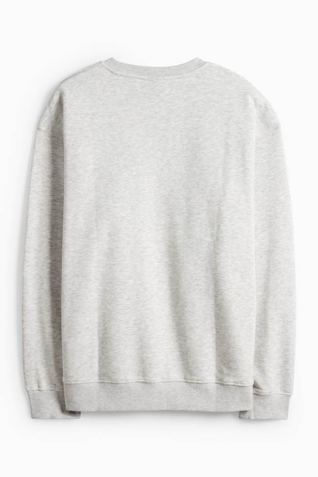 Pánské - Mikina - světle šedá-žíhaná