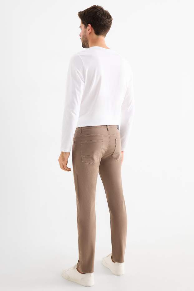 Hommes - Pantalon - slim fit - LYCRA® - marron