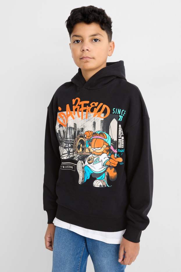 Children Boys - Garfield - hoodie - black
