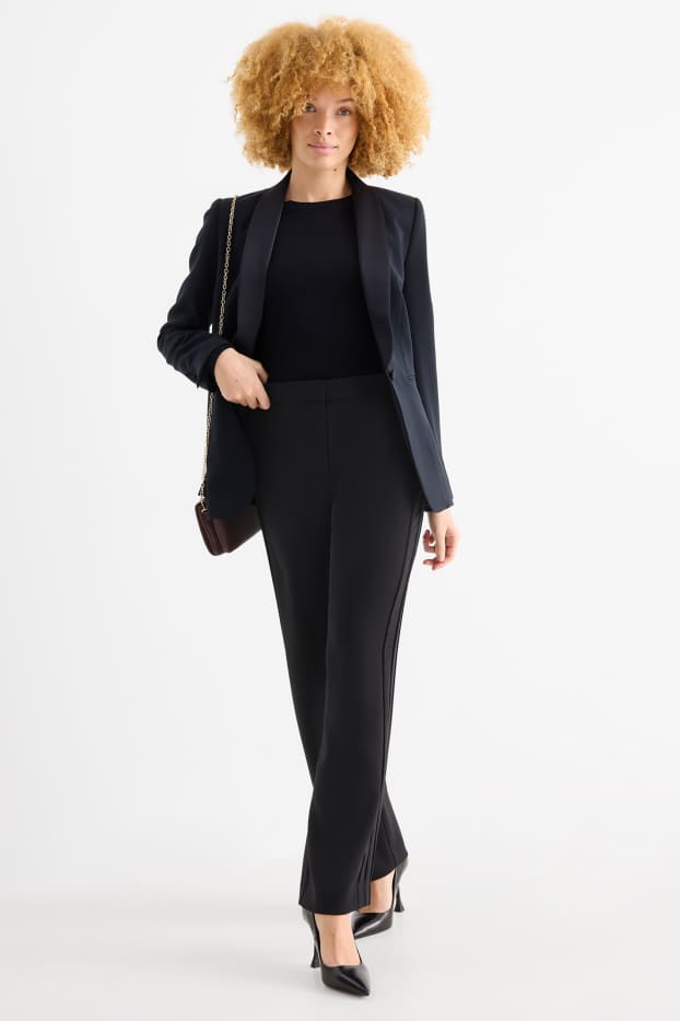 Dámské - Business kalhoty - mid waist - regular fit - černá