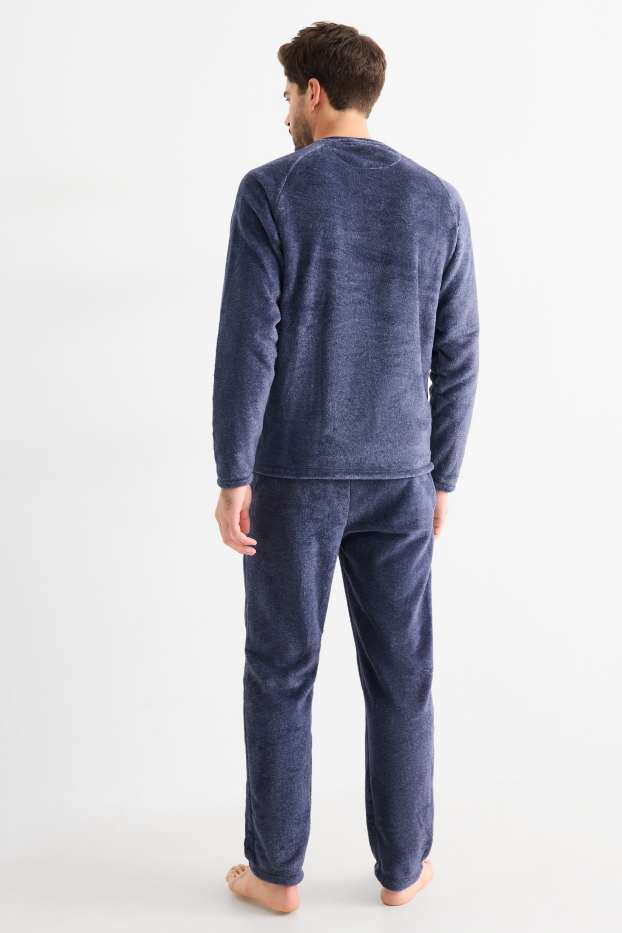 Herren - Winterpyjama - dunkelblau