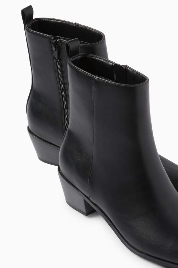 Women - Ankle boots - faux leather - black