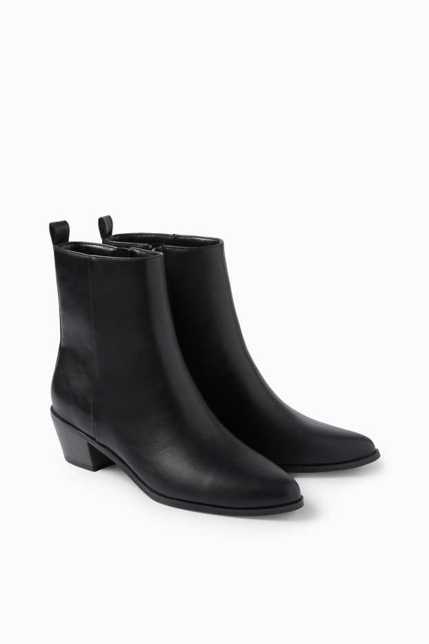 Women - Ankle boots - faux leather - black