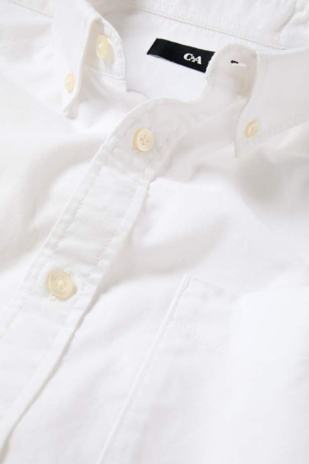 Herren - Hemd - Regular Fit - Button-down - cremeweiss