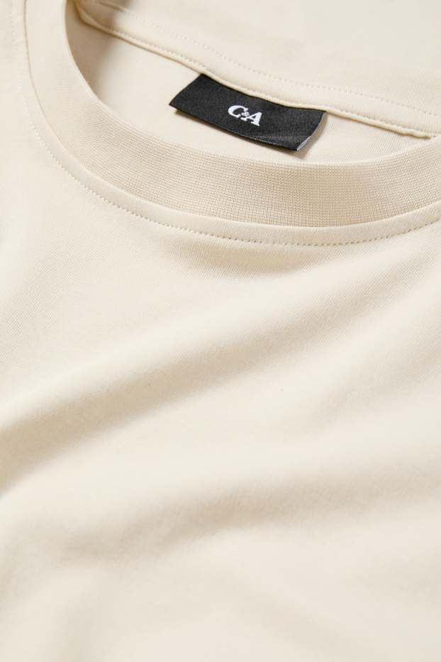 Pánské - Tričko - relaxed fit - světle béžová