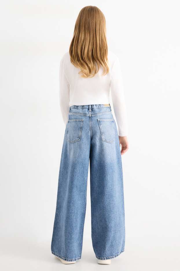 Kinder Mädchen - Baggy Jeans - helljeansblau