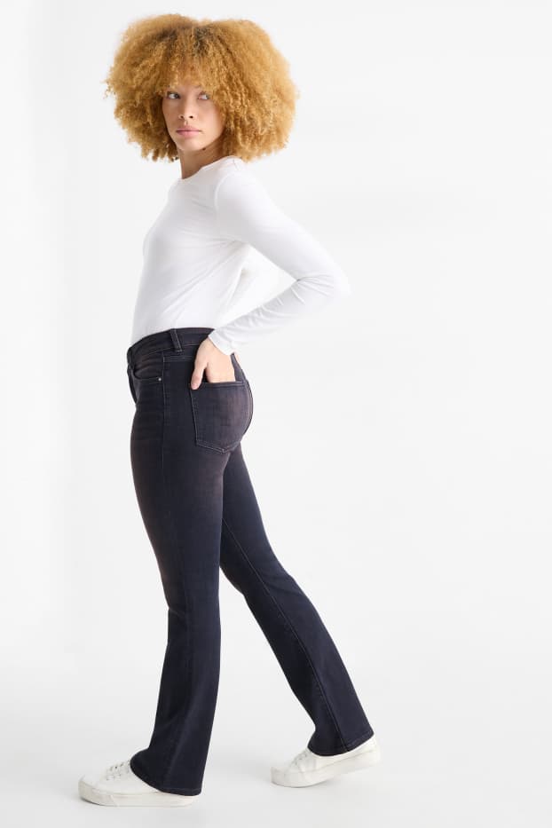 Damen - Bootcut Jeans - Mid Waist - dunkeljeansblau