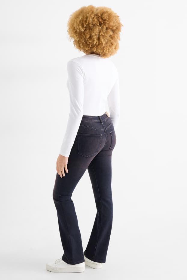 Damen - Bootcut Jeans - Mid Waist - dunkeljeansblau