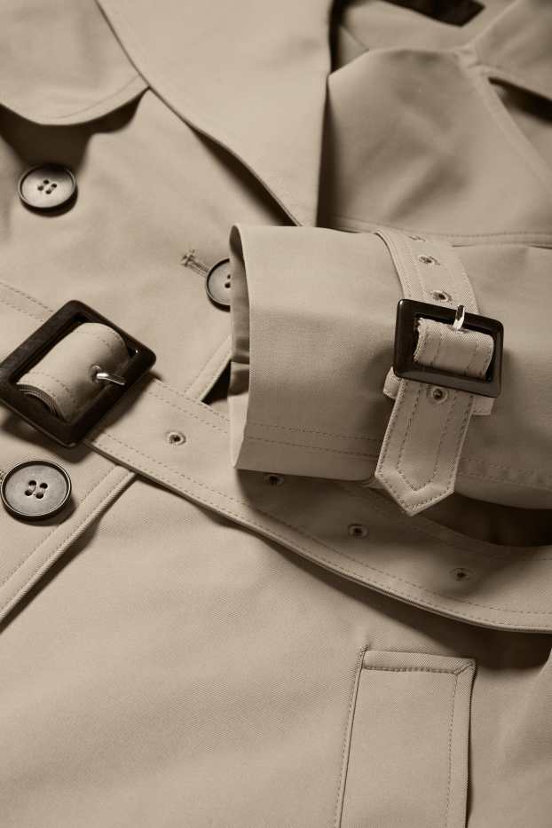 Dames - Korte trenchcoat - beige