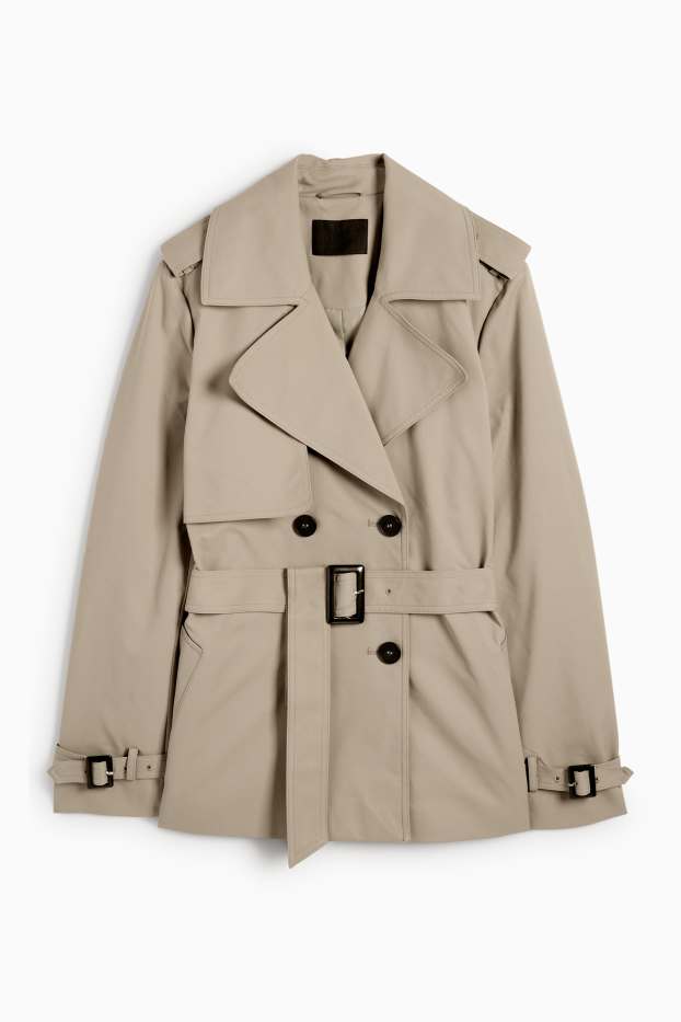 Dames - Korte trenchcoat - beige