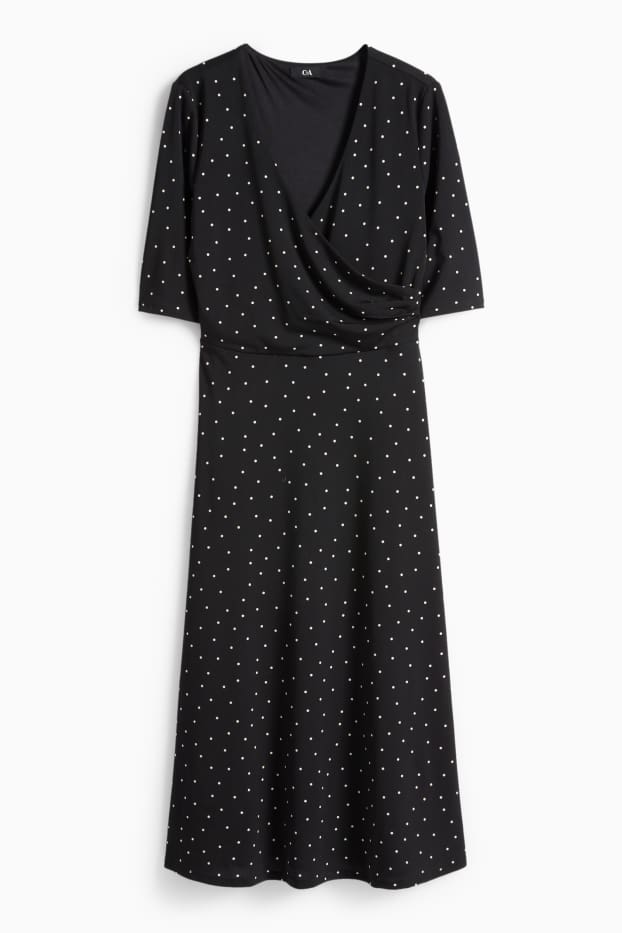 Dona - Vestit amb el coll en punta - straight fit - de piquets - negre