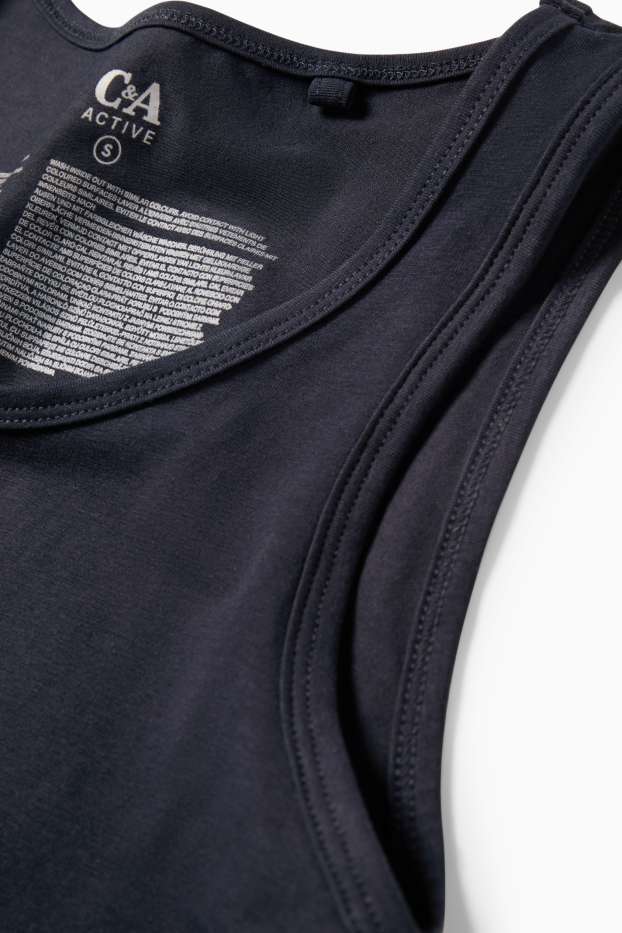 Donna - Canotta corta basic - blu scuro