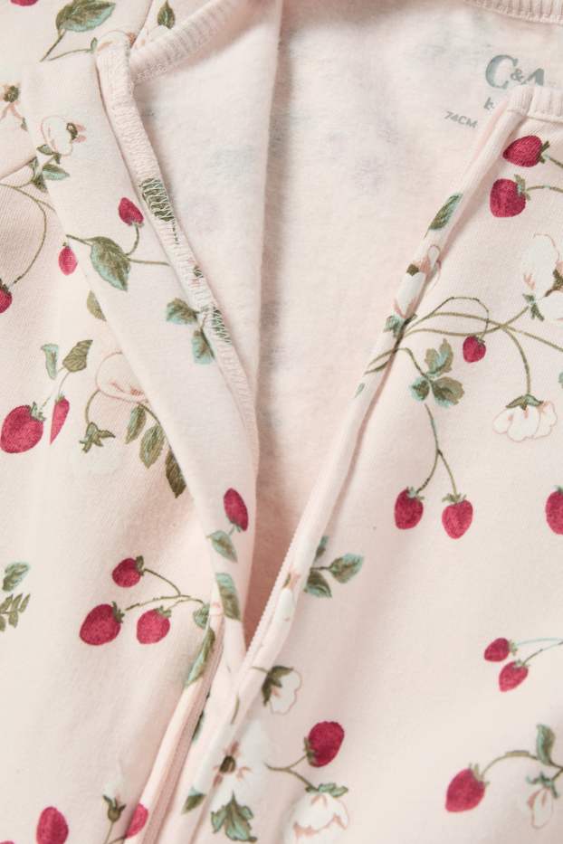 Baby Mädchen - Erdbeere - Baby-Schlafanzug - rosa