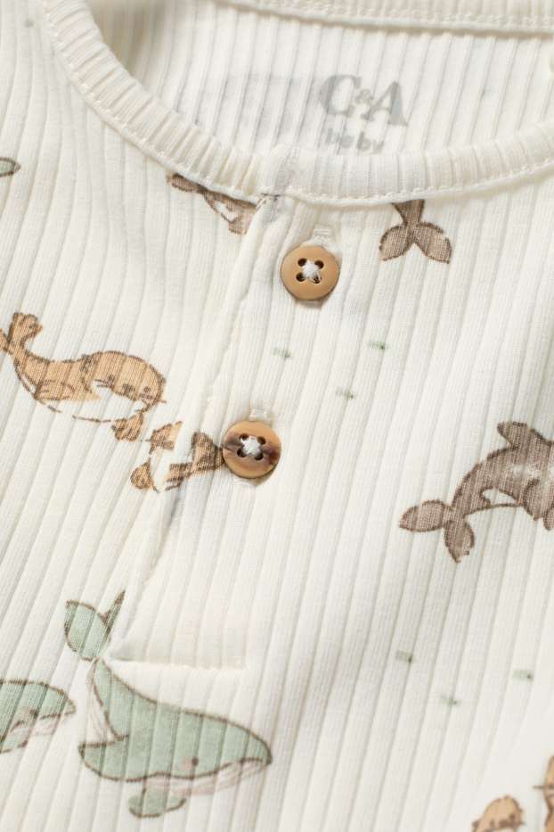 Unisex - Meerestiere - Baby-Body - gerippt - cremeweiß