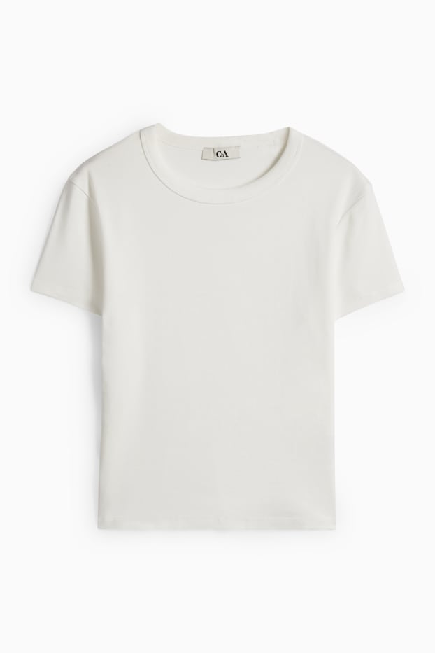 Damen - T-Shirt - Slim Fit - weiß