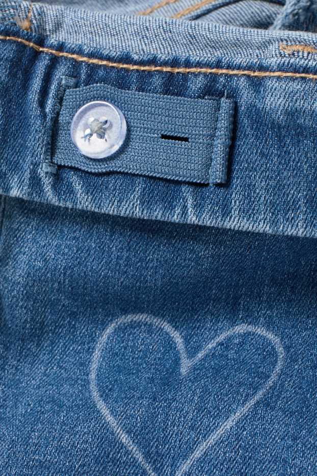 Děti - dívky - Srdíčka - flared jeans - džíny - modré