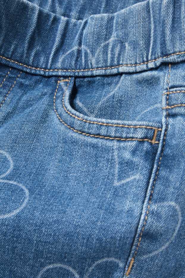 Děti - dívky - Srdíčka - flared jeans - džíny - modré