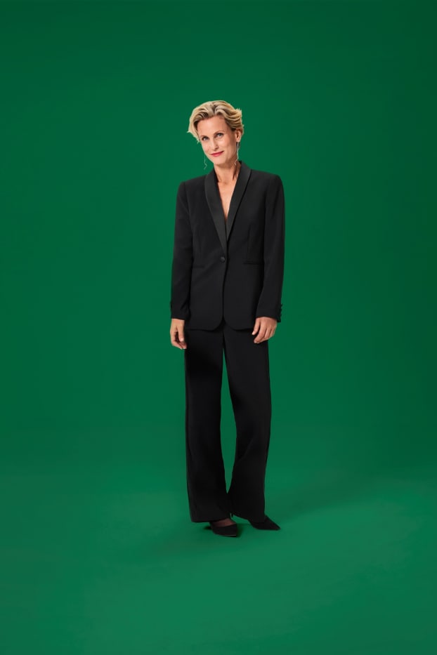 Dámské - Business kalhoty - mid waist - regular fit - černá