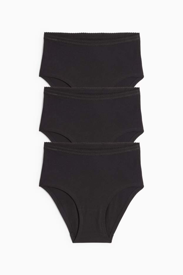 Dames - Set van 3 - slip - zwart