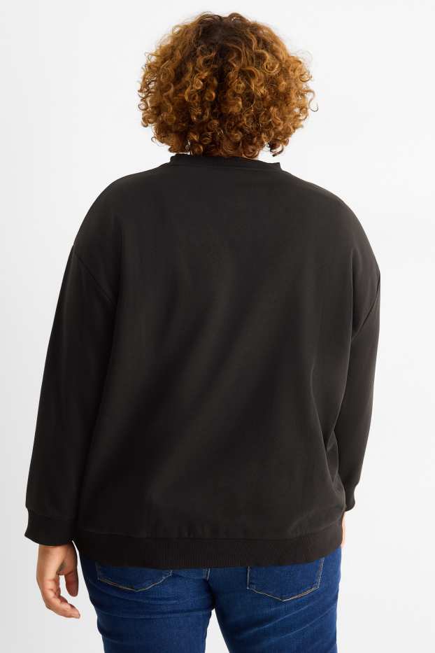 Damen - Weihnachts-Sweatshirt - Glanz-Effekt - Der Grinch - schwarz