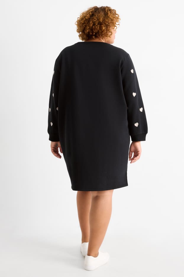 Dámské - Teplákové šaty - straight fit - černá