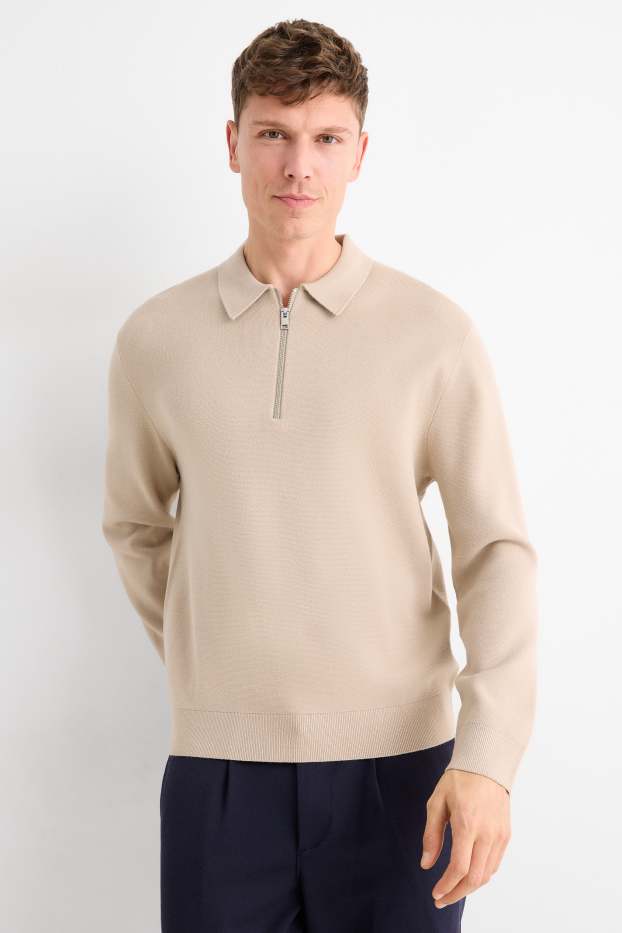 Bărbați - Pulover - bej deschis