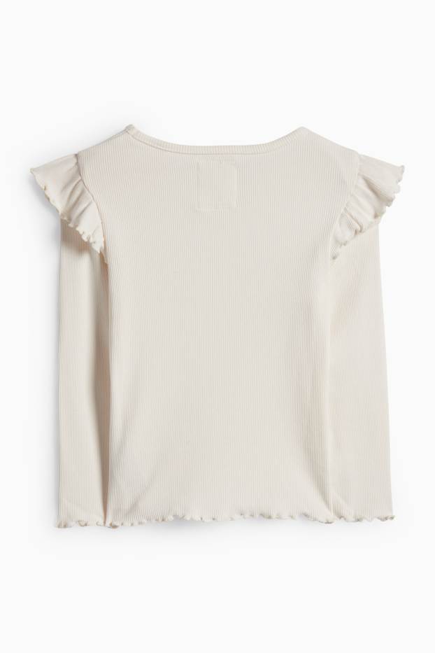 Copii - Fete - Patrula cățelușilor - Skye - tricou cu mânecă lungă - reiat - aspect lucios - alb-crem