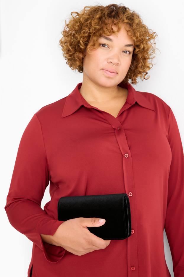 Femmes - Sac en satin à bandoulière amovible - noir