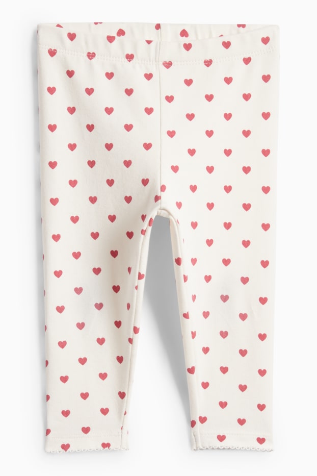 Bebeluși - fete - Inimioare - compleu bebeluși - 2 piese - roz închis