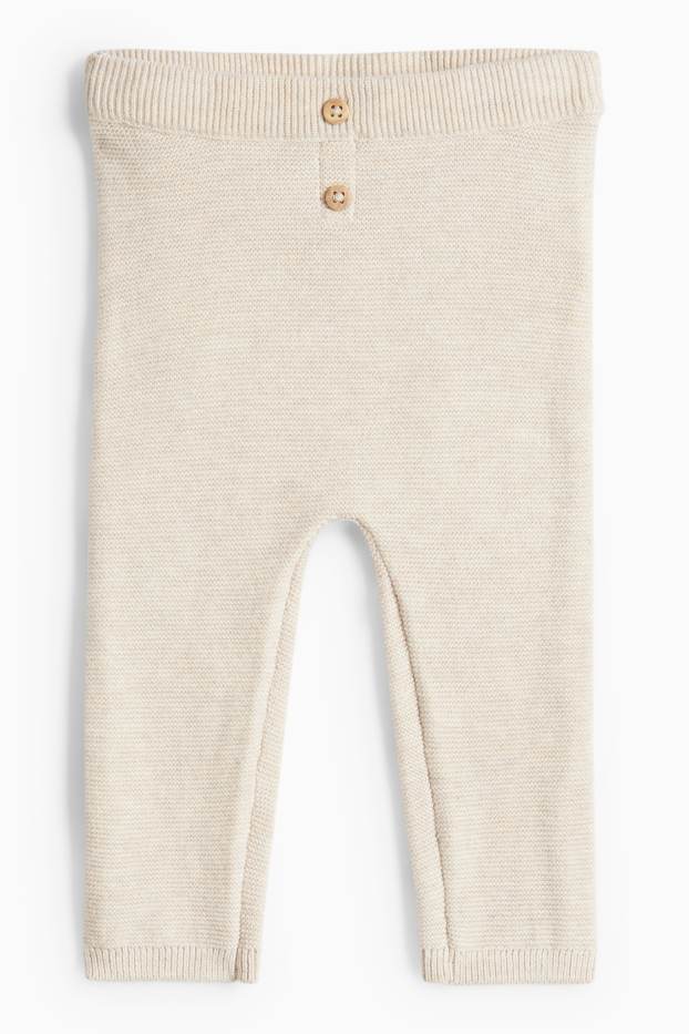 Baby Mädchen - Blümchen - Baby-Outfit - 2 teilig - hellbeige