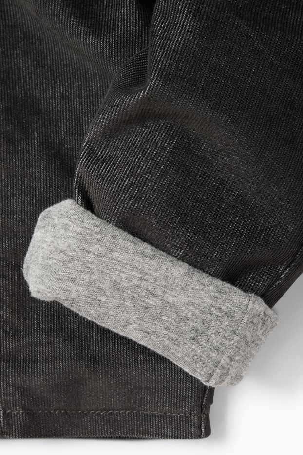 Miminka - chlapci - Termo manšestrové kalhoty pro miminka - tmavošedá