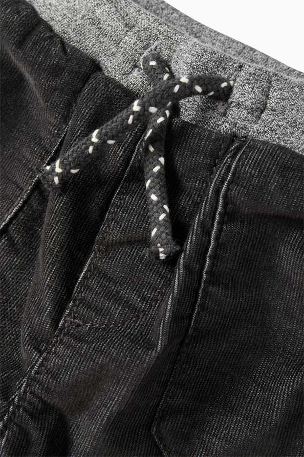 Miminka - chlapci - Termo manšestrové kalhoty pro miminka - tmavošedá