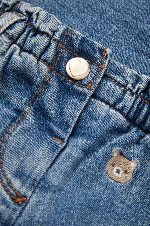 Baby Mädchen - Bärchen - Baby-Jeans - Thermojeans - jeansblau