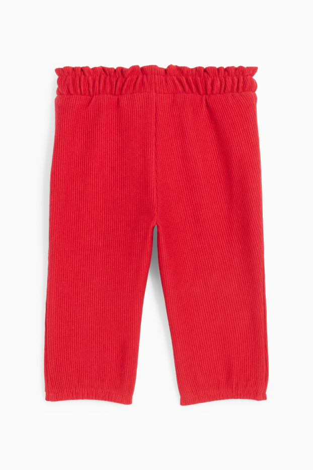 Baby Mädchen - Baby-Hose - gerippt - rot